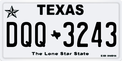 TX license plate DQQ3243