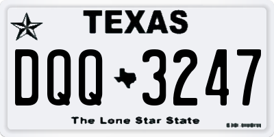 TX license plate DQQ3247