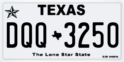 TX license plate DQQ3250