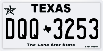 TX license plate DQQ3253