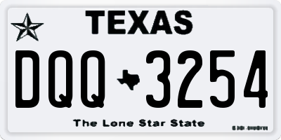 TX license plate DQQ3254