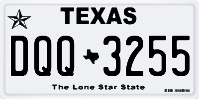TX license plate DQQ3255