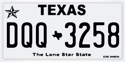 TX license plate DQQ3258