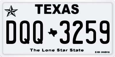 TX license plate DQQ3259