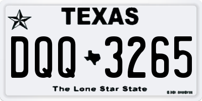 TX license plate DQQ3265
