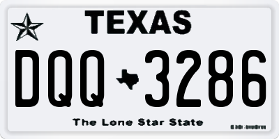 TX license plate DQQ3286