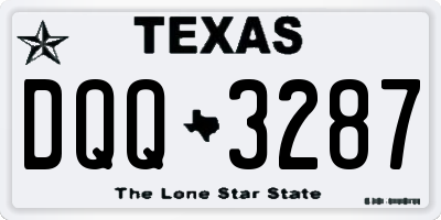 TX license plate DQQ3287