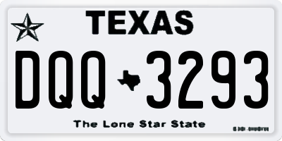 TX license plate DQQ3293