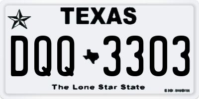 TX license plate DQQ3303