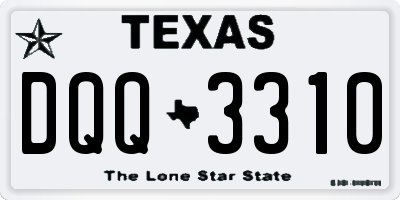 TX license plate DQQ3310