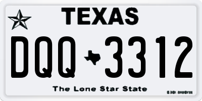 TX license plate DQQ3312