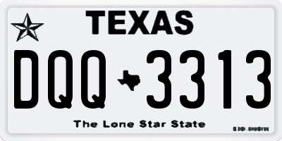 TX license plate DQQ3313