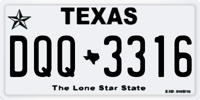 TX license plate DQQ3316