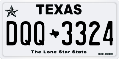 TX license plate DQQ3324