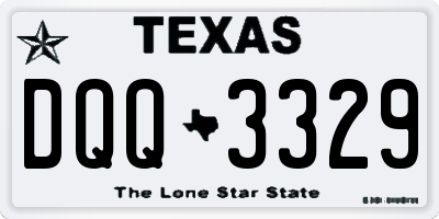 TX license plate DQQ3329