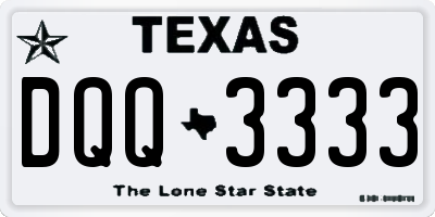 TX license plate DQQ3333