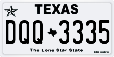 TX license plate DQQ3335