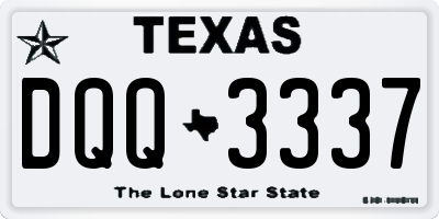 TX license plate DQQ3337