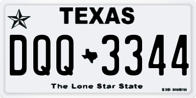 TX license plate DQQ3344