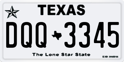 TX license plate DQQ3345