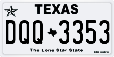TX license plate DQQ3353