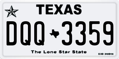 TX license plate DQQ3359