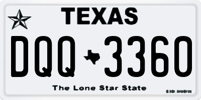 TX license plate DQQ3360