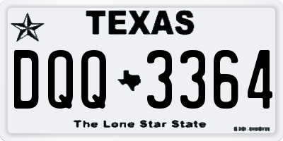 TX license plate DQQ3364