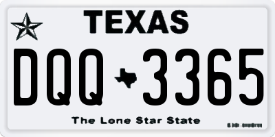TX license plate DQQ3365