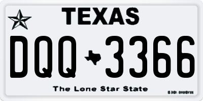 TX license plate DQQ3366