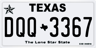 TX license plate DQQ3367