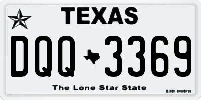 TX license plate DQQ3369