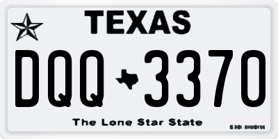 TX license plate DQQ3370