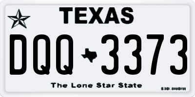 TX license plate DQQ3373