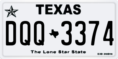 TX license plate DQQ3374
