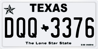 TX license plate DQQ3376
