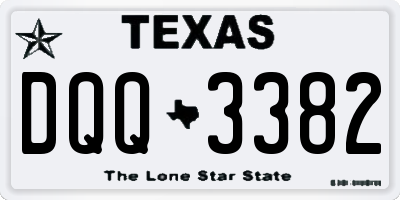 TX license plate DQQ3382