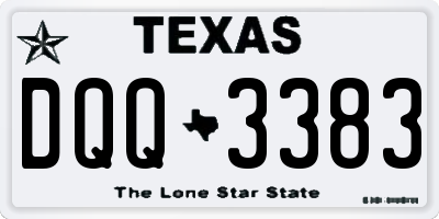 TX license plate DQQ3383