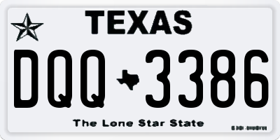 TX license plate DQQ3386