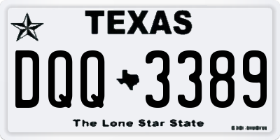 TX license plate DQQ3389