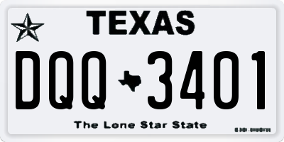 TX license plate DQQ3401