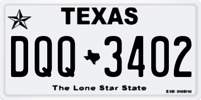 TX license plate DQQ3402
