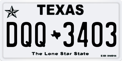 TX license plate DQQ3403