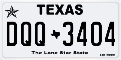 TX license plate DQQ3404