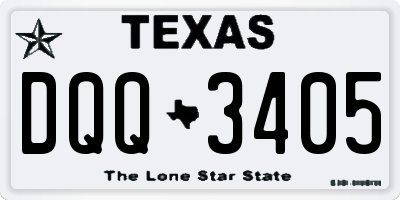 TX license plate DQQ3405