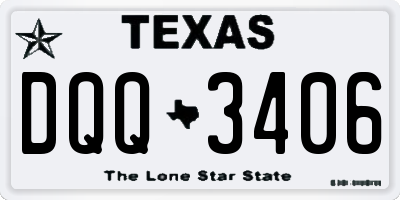 TX license plate DQQ3406