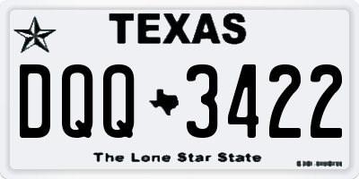 TX license plate DQQ3422