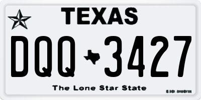TX license plate DQQ3427