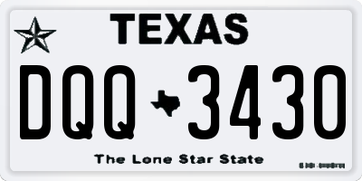 TX license plate DQQ3430