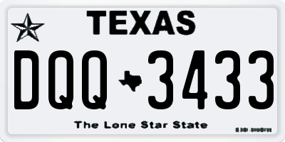 TX license plate DQQ3433